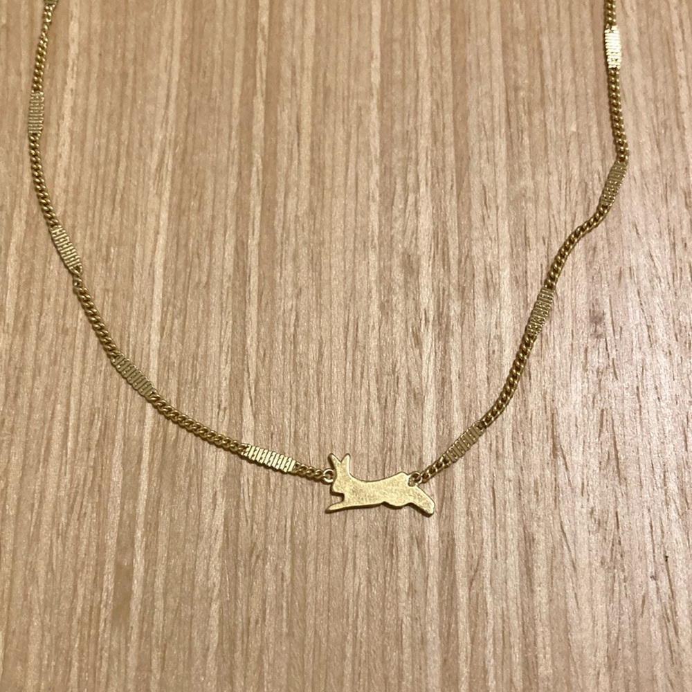 Madewell gold bunny necklace